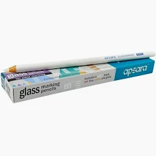 Apsara Glass Marking White Pencils, Wax Based Smooth Lead, Best Writes on Leather, Glass, Metal, Optical Lenses, Vinyl, Cellophane, Soft Quality Wood, Pencils for Clean & Clear Markings set of 10 (Pack of 1)
